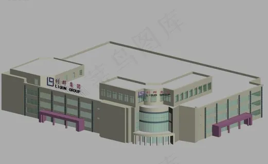 MAX时尚现代风格公共建筑3D模型...