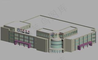 MAX时尚现代风格公共建筑3D模型...