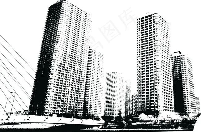 T桖建筑印花图案cdr矢量模版下载
