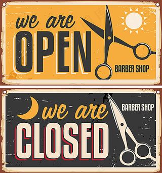 理发店营业标识牌