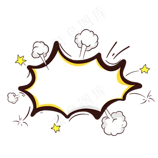 卡通漫画爆炸云对话框,免抠元素