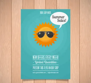 一个凉爽的太阳的夏季销售传单