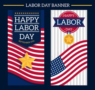 优雅的美国劳动节横幅
