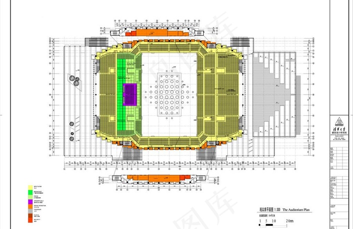 北京科技大学体育馆观众席平面图图片psd模版下载
