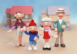 泥塑娃娃全家福图片