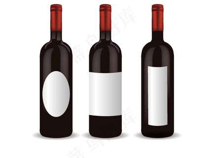 红酒酒瓶矢量元素