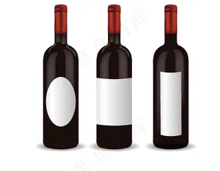 红酒酒瓶矢量元素