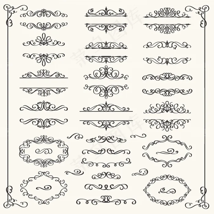 精美古典花边边框设计矢量素材ai矢量模版下载
