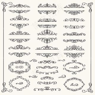 精美古典花边边框设计矢量素材
