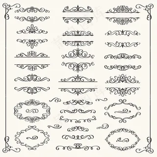 精美古典花边边框设计矢量素材