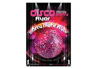 派对传单和迪斯科背景5