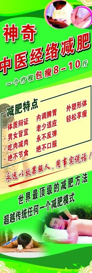 中医经络减肥展架图片