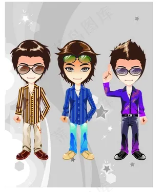 时尚男士卡通矢量图