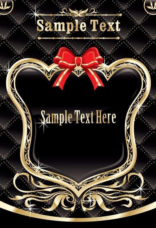 黑色背景 金色花纹 底纹 蝴蝶结图片