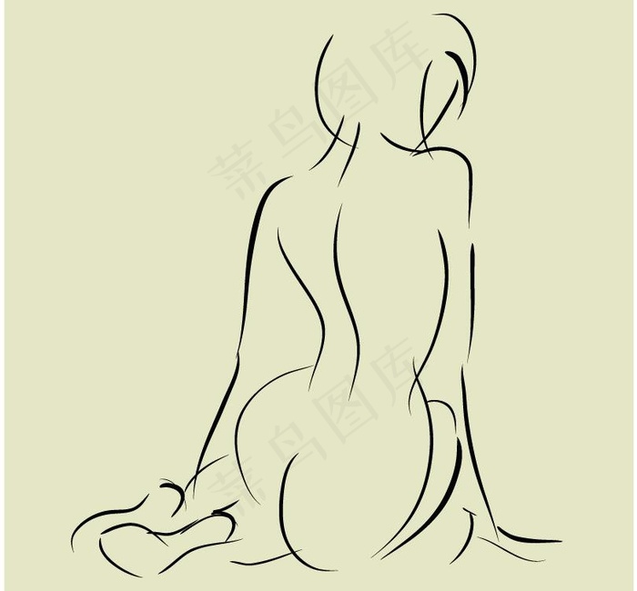 人物 美女 线条 长图片