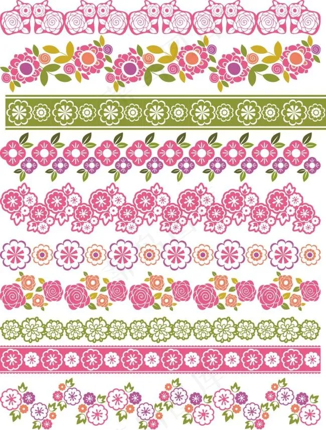 植物花边ai矢量模版下载