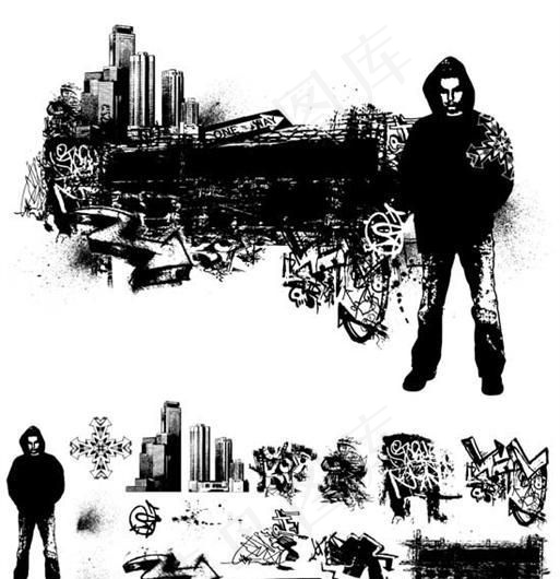 潮流城市主题矢量素材 eps格式_...