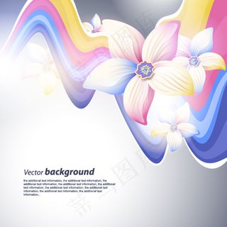 春天鲜花背景矢量素材（二）