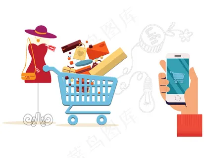 逛街购物手机支付元素 逛街购物手机支付元素