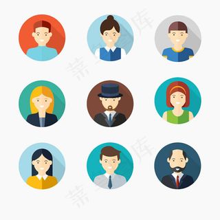 圆形人物头像矢量素材下载
