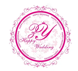红色婚礼主题logo设计