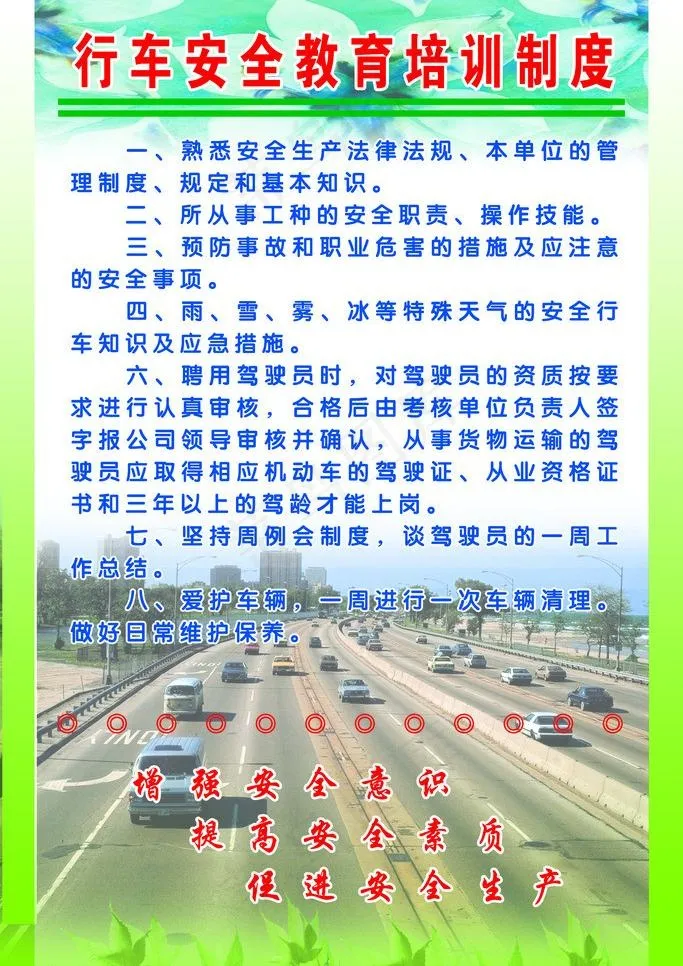 行车安全教育培训制度图片(1800X2700(DPI:74))psd模版下载