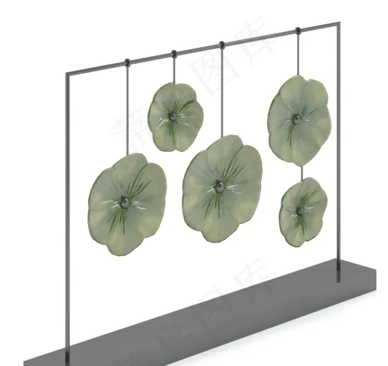 3D中式绿陶花语摆件模型