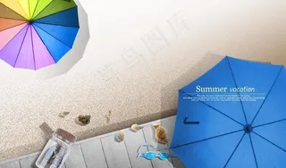 海边沙滩休闲素材图片
