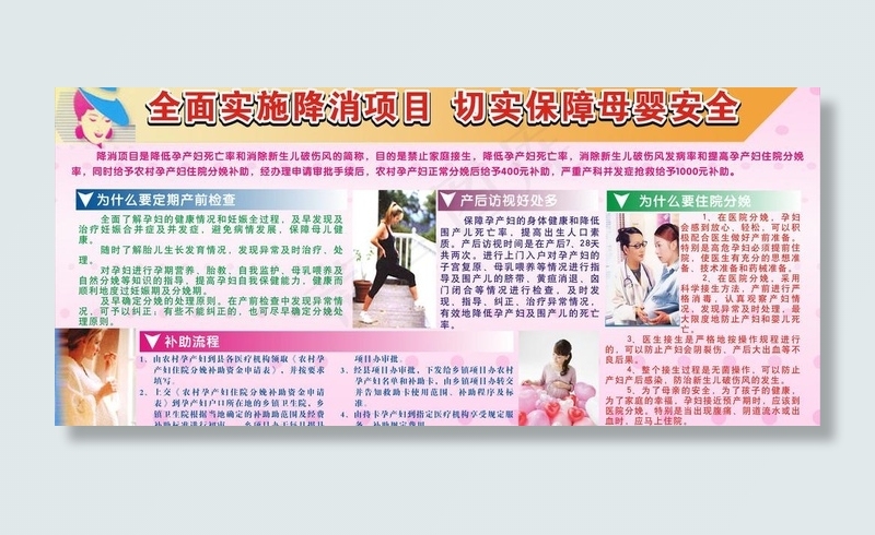 全面实施降消项目 切实保障母婴安全...(2440X1220)cdr矢量模版下载