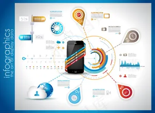 移动信息数据分析图矢量素材EPS原...