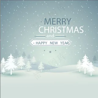 圣诞节雪景矢量素材