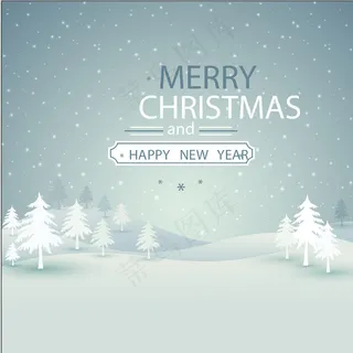 圣诞节雪景矢量素材