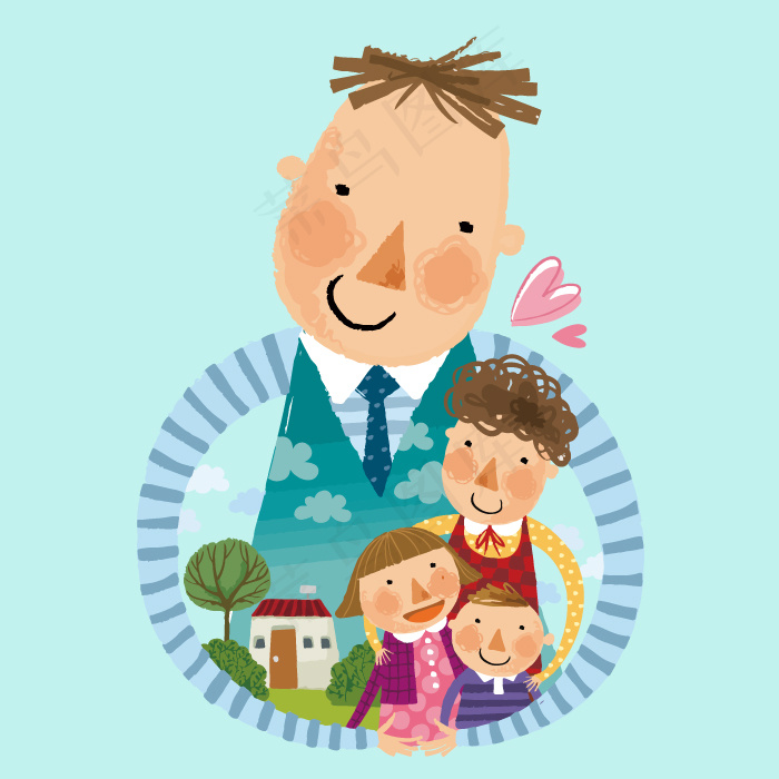 印花矢量图 卡通 卡通人物亲子专题...