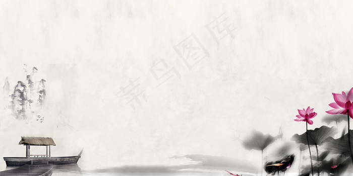 中国风展板背景图素材(14173X7087(DPI:300))psd模版下载