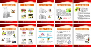 消防知识宣传栏展板模版
