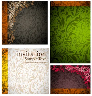 古典欧式植物花纹矢量素材