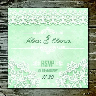 清新蕾丝花纹浪漫卡片模板下载