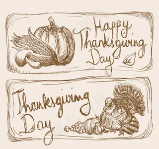 手绘感恩节banner