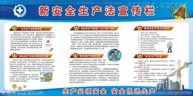 新安全生产法宣传栏图片cdr矢量模版下载