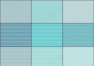 9款蓝色锯齿状波浪线背景PS图案