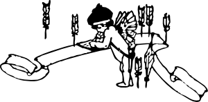 丘比特和鹅毛笔夹艺术