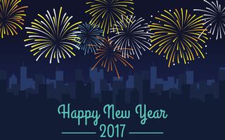 新年烟花城市背景