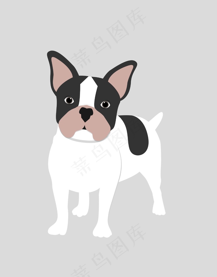 小狗插画ai矢量模版下载