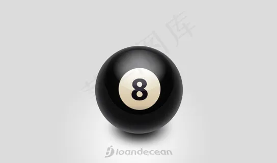 有光泽的黑色八8台球图标 有光泽的黑色八8台球图标