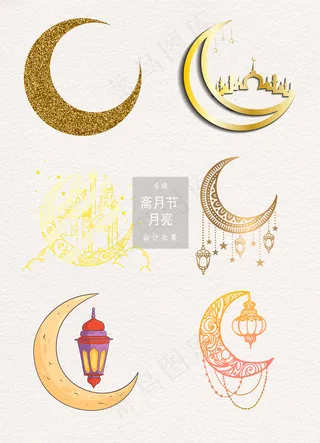 斋月节月亮AI素材