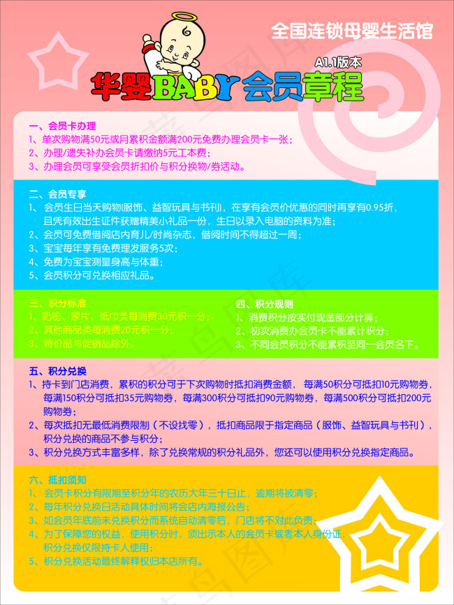 会员章程cdr矢量模版下载