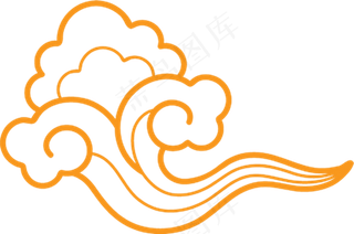 金色祥云透明装饰素材