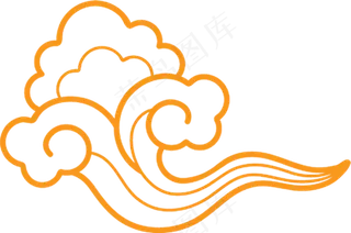 金色祥云透明装饰素材