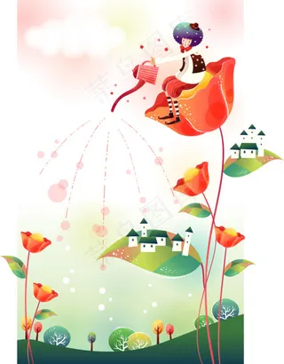 浇水的儿童设计