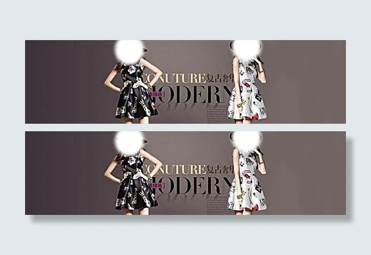 淘宝女装连衣裙海报背景素材psd模版下载